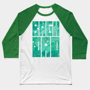 Baghdad, Iraq City Map Typography - Watercolor Baseball T-Shirt